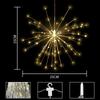 Outdoor Christmas Solar Firework LED Lights - Decorative Copper Wire Fairy String for Patio and Garden