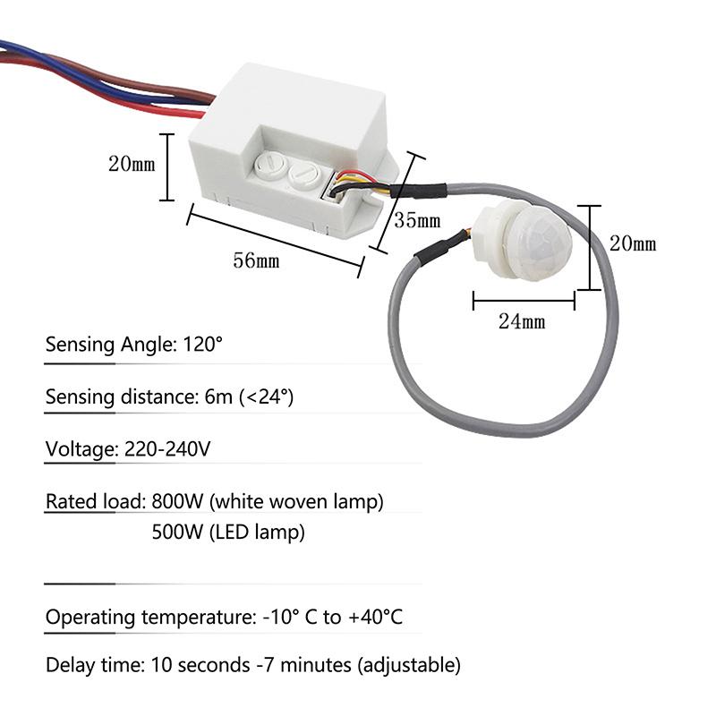 

1 шт. Мини-встраиваемый датчик движения PIR 360° для потолка, датчик присутствия, выключатель света для дома, отеля 86-220V