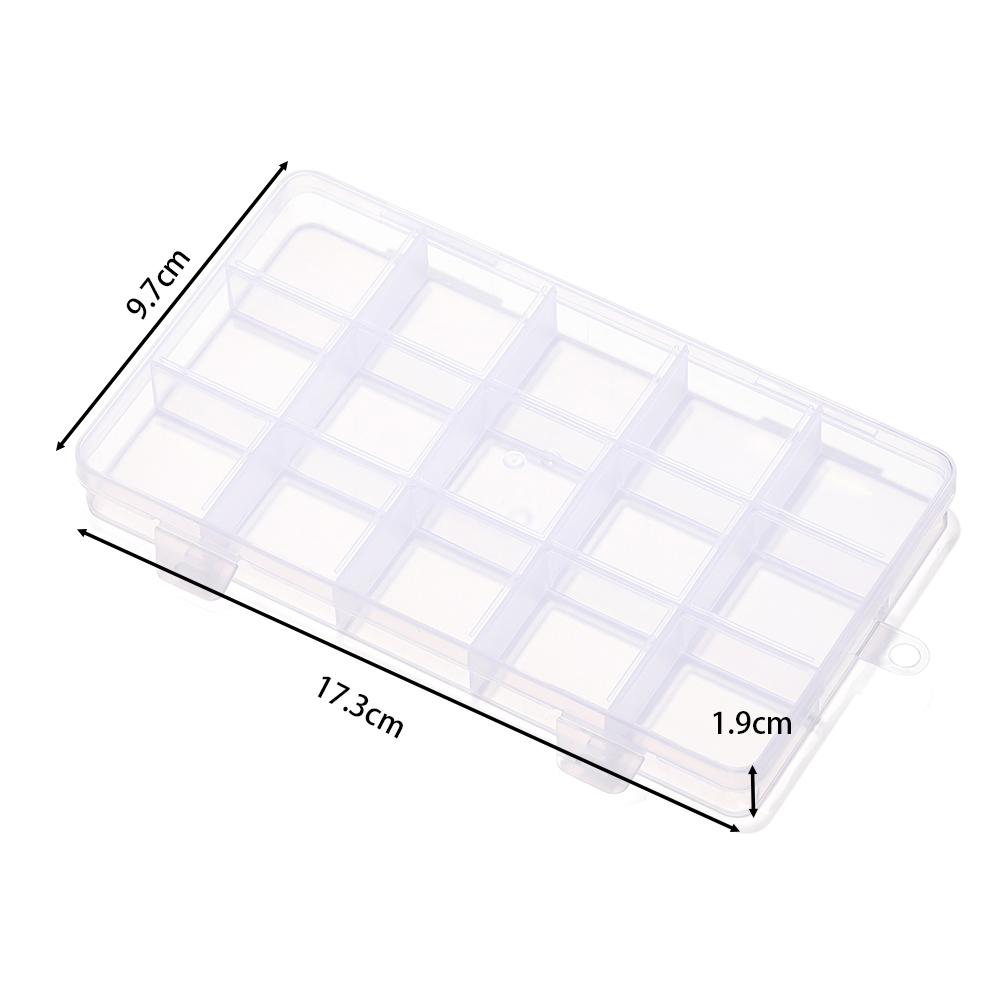 Plastic Jewelry Box 6/10/15/24/28 Compartment Slot Organizer Storage Beads Container Jewelry Storage Box Rectangle Case