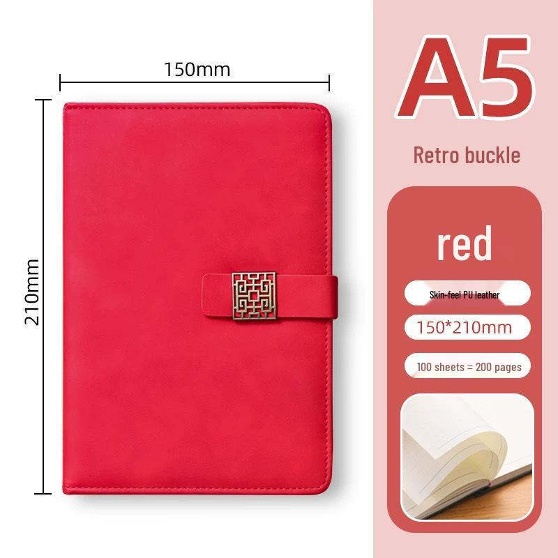 Chinese Style Custom Logo Business Notebook Gift Set - Thick Simple Diary for Office Meetings