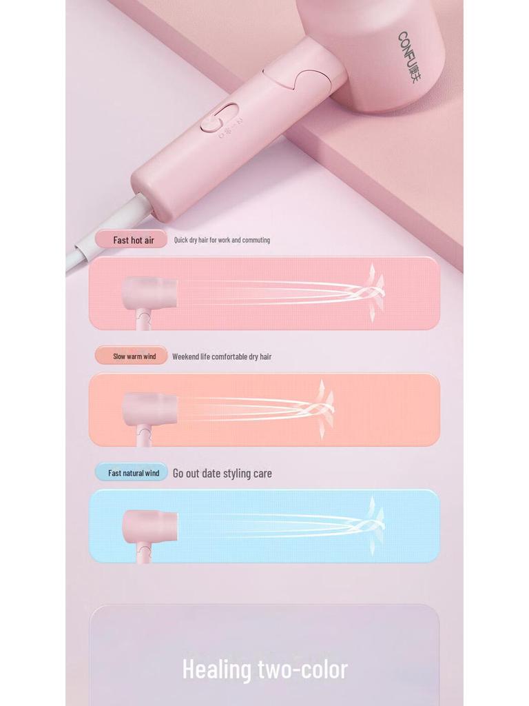 Kangfu Portable Folding Mini Hair Dryer, Student Dormitory Hair Care with Hot and Cold Settings