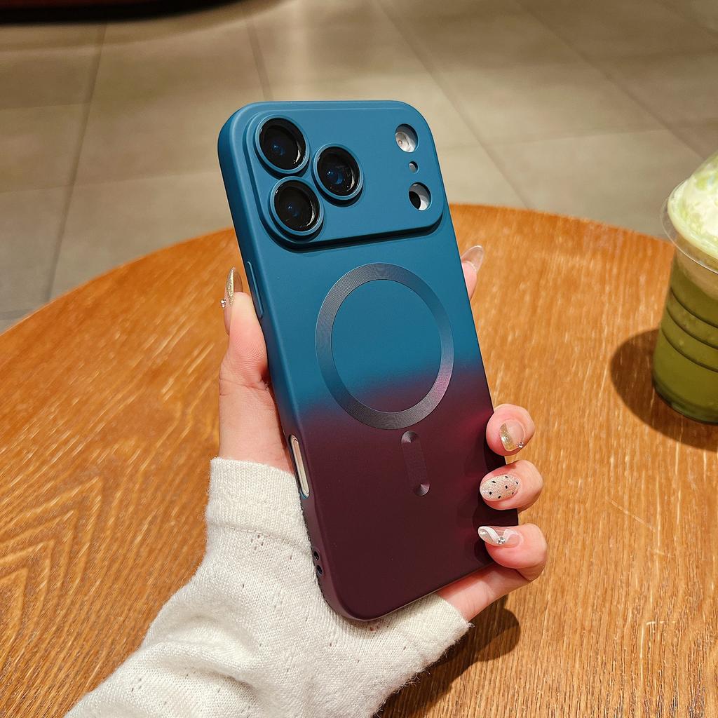 Two-color Gradual Change Magnetic Attraction Is Suitable for iPhone17promax All-inclusive Anti-drop Apple 16 with Its Own Lens Film Protective Cover