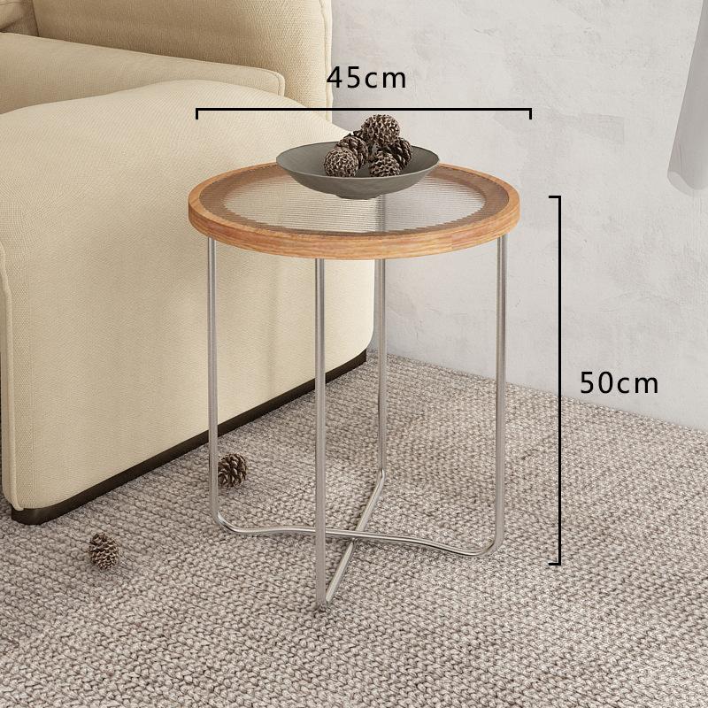 Nordic Round Coffee Table Combination Glass Creative Small Table Home Light Luxury Table Living Room Net Red Side Table