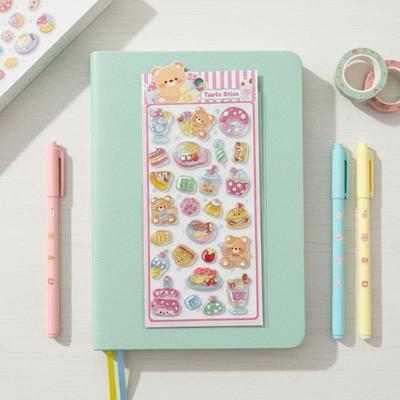1/4Pcs Cute Fashion Bear Rabbit 3D Relief Stickers Cute Aesthetic Stickers Cartoon Creative Stickers DIY Decoration Stickers