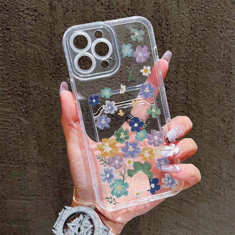 Držák na karty Silikonová peněženka Kapsa Pouzdro Pro iPhone 17 Air 16 Pro Max Samsung A06 A16 A36 A56 Xiaomi Redmi Note 12 13 14 Kryt Průhledný nárazník telefonu