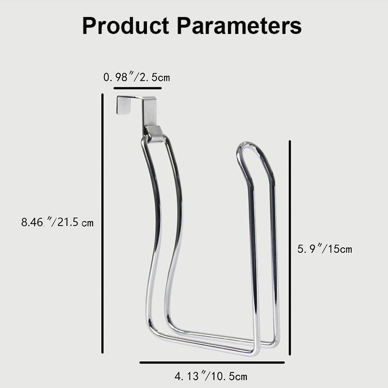 Over The Cabinet Door Paper Towel Holder Stainless Steel Hanging Toilet Roll Holder For Kitchen Bathroom No Drilling