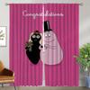 Les Barbapapas Partition Kitchen Curtains 2 Pieces Anti-mosquito Curtains for Living Room Curtain Halloween Decoration Shades