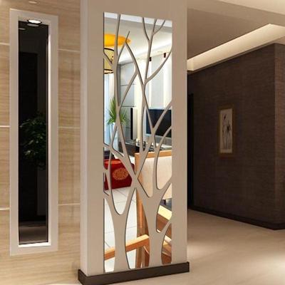 Moderní akrylová zrcadlová samolepka na stěnu Odnímatelný obtisk Umělecká samolepka na stěnu Domácí pokoj DIY Decor Tree