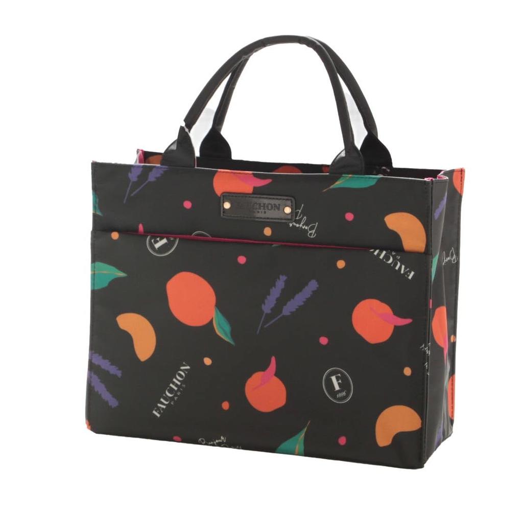 FAUCHON Lunch Tote Bag Bonjour Black Bag [Blooming] (Laminated) Paris. Women's 001286-0002-02
