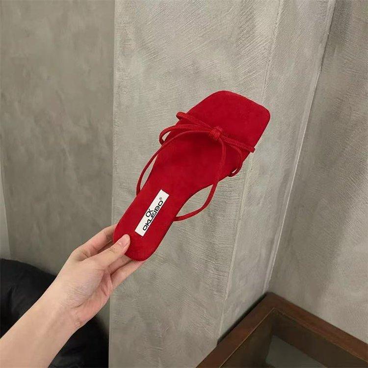 

Women S Fashion Slipper Casual Solid Crystal Roman Flat Slippers Sandals Shoes Women S Outdoor Beach Sandals 35 красный