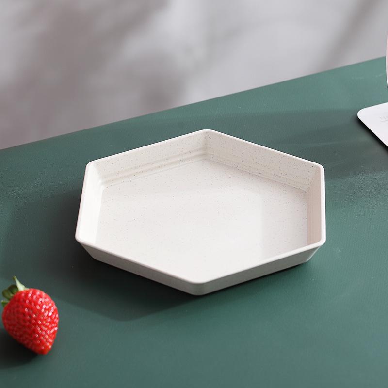 Elegant Gold-Edged Plastic Fruit Plate - Stylish Square Bone Dish for High-End Living Room Decor