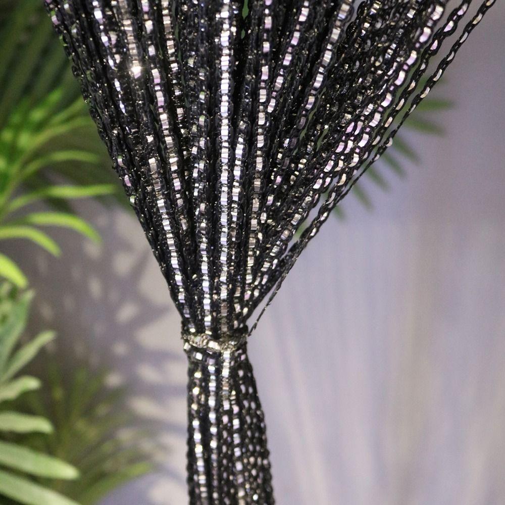 100cm*200cm Straight Line Curtains Multicolor Straight Line Silk Thread Curtains Tassel Silver Wire Tassel Curtains