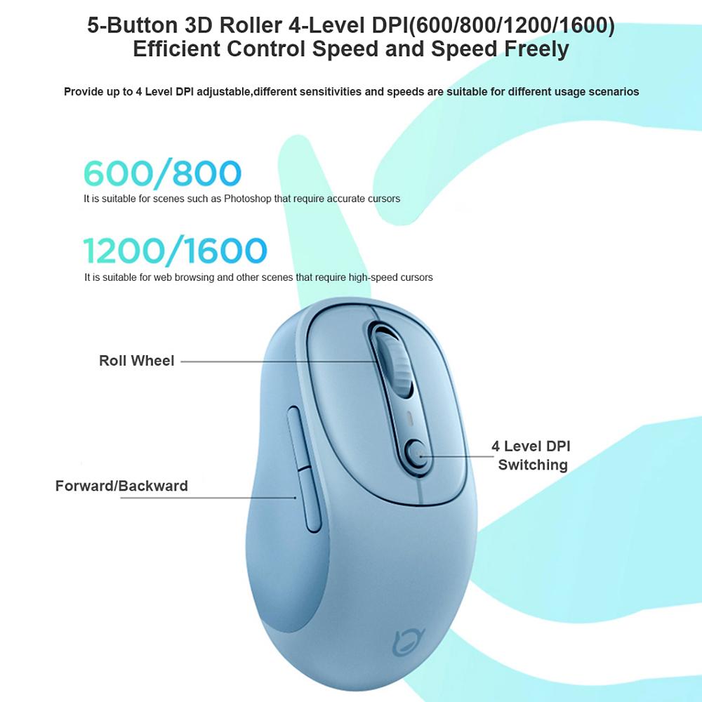 Lenovo Xiaoxin Plus Bluetooth-Maus Stummschalttaste Lichtton Tragbares Bürospiel Universelle Lademaus