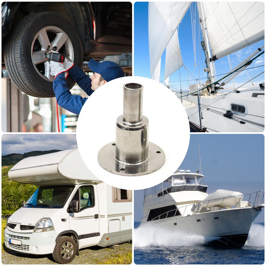 Thru Hull Exhaust Skin Stainless Steel Marine Exhaust Port Fittings for RV Boat Diesel Parking