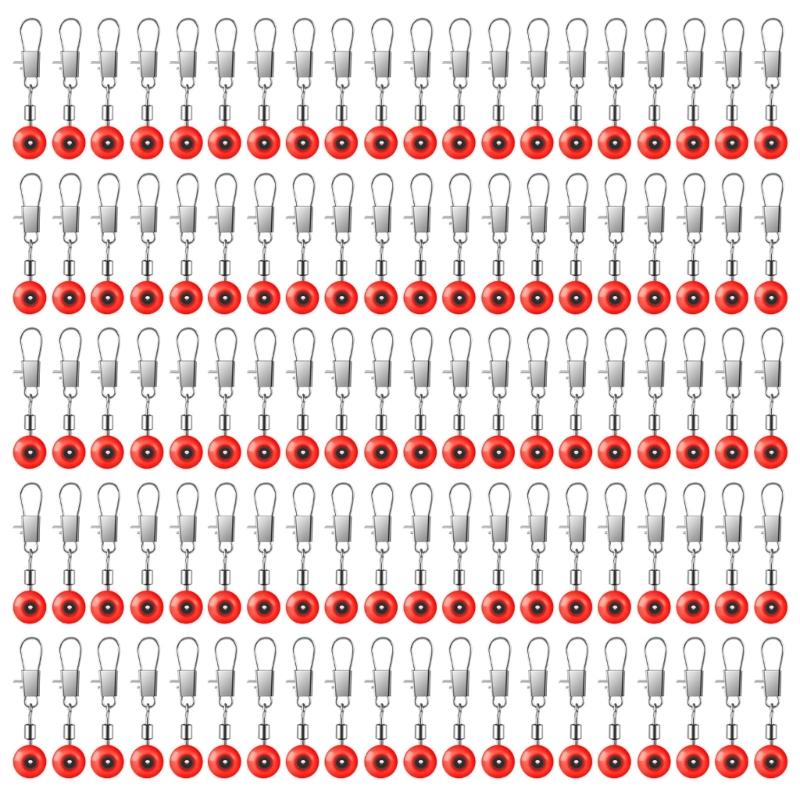 100 шт. Поворотные вертлюги для рыболовной лески, зажимы для цевья, соединители для рыболовных поплавков, стопоры, космические соединители, простые в использовании.