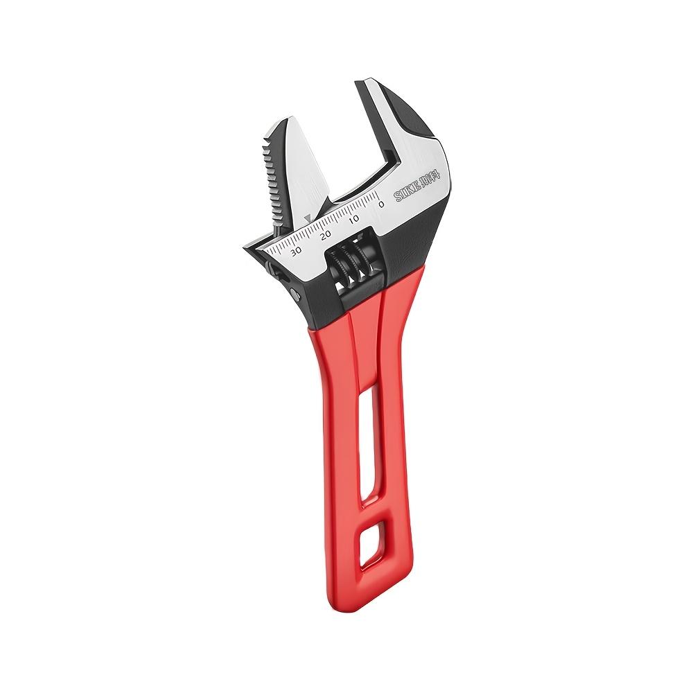 Short Handle Wrench Big Opening Ratchet Wheel Adjustable Bathroom Wrench for Maintaining Bathroom Piping Facilitie Screw Nut