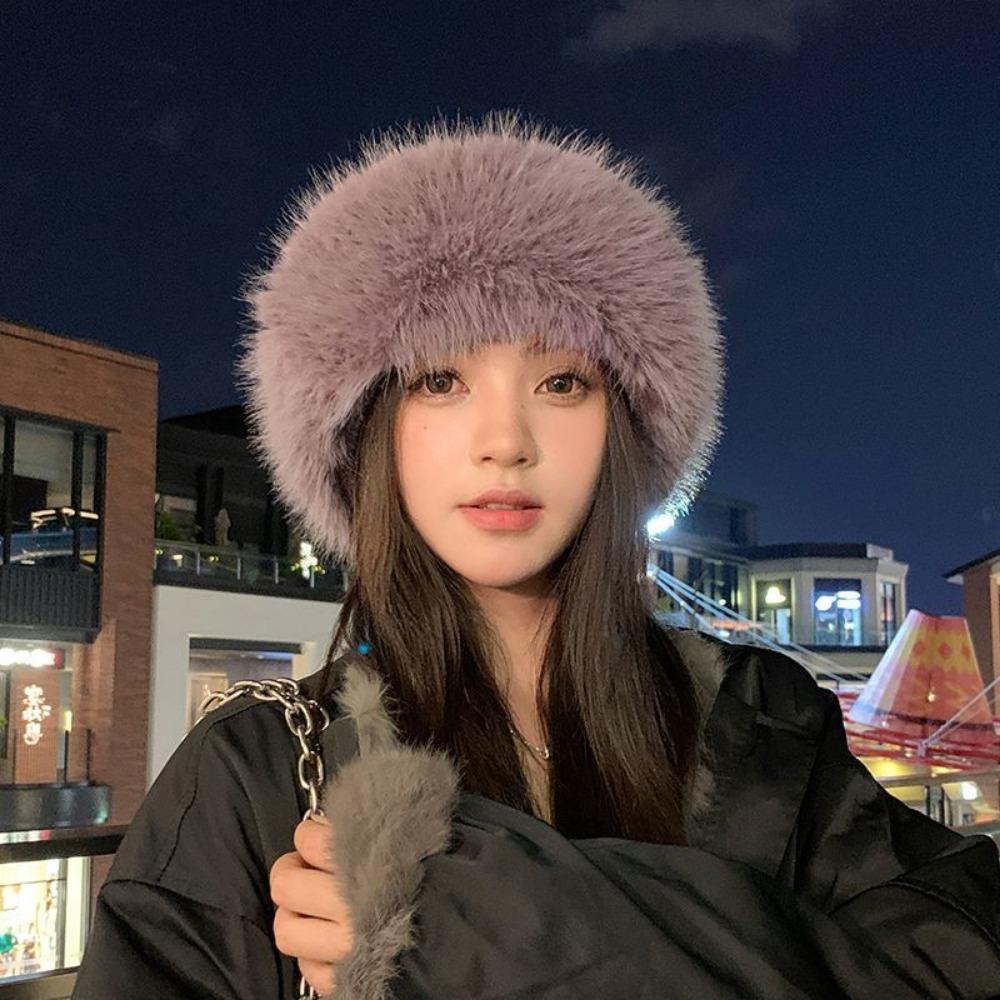 Fashionable and Adorable Cat Ear Hat Autumn Winter Versatile Knitted Hat Thickened Large Circumference Women's Plush Hat