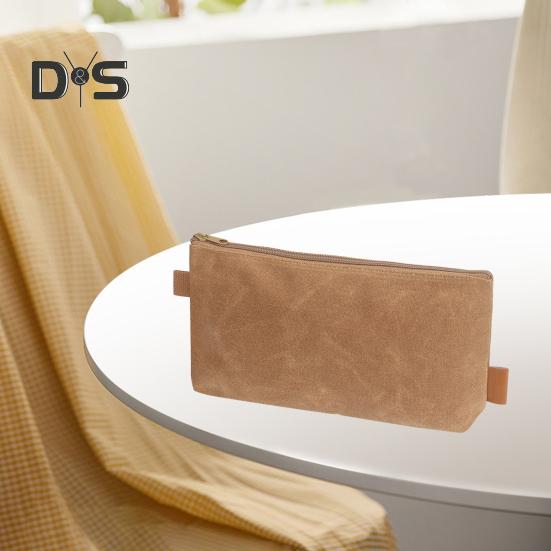 Geantă de depozitare a sculelor Pânză ceară udă rezistentă, portabilă, multifuncțională, cu fund plat, instrumente, gadgeturi, pungă organizatoare, consumabile pentru exterior