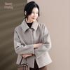 Xuexi Mid-Aged Women's 2024 Winter Wool Blend Lapel Coat