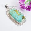 Fancy Turquoise Pendant , 925 Sterling Silver Handmade Pendant, Statement Pendant, Artisan Design Pendant, Turquoise Gift Jewelry