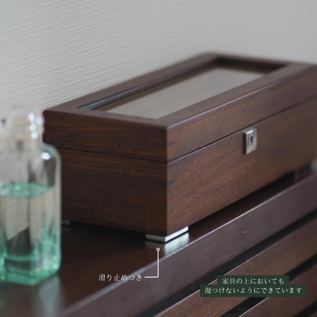 Solid Wood Watch Case for 5 Wooden Display Case with Transparent Collection Box for Men and Design with and Watches, Window, Cover, Women, Heavy-Duty