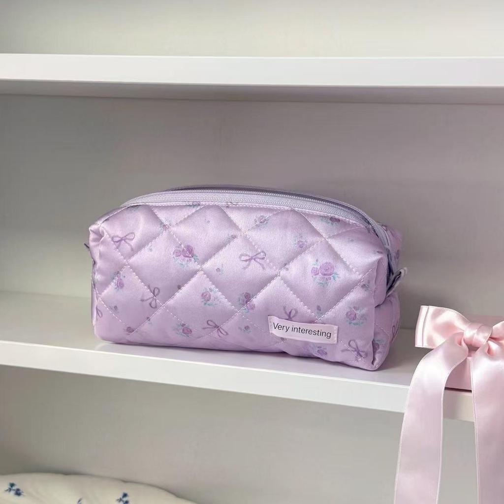 Handmade Cute Satin Pencil Case & Makeup Brush Holder