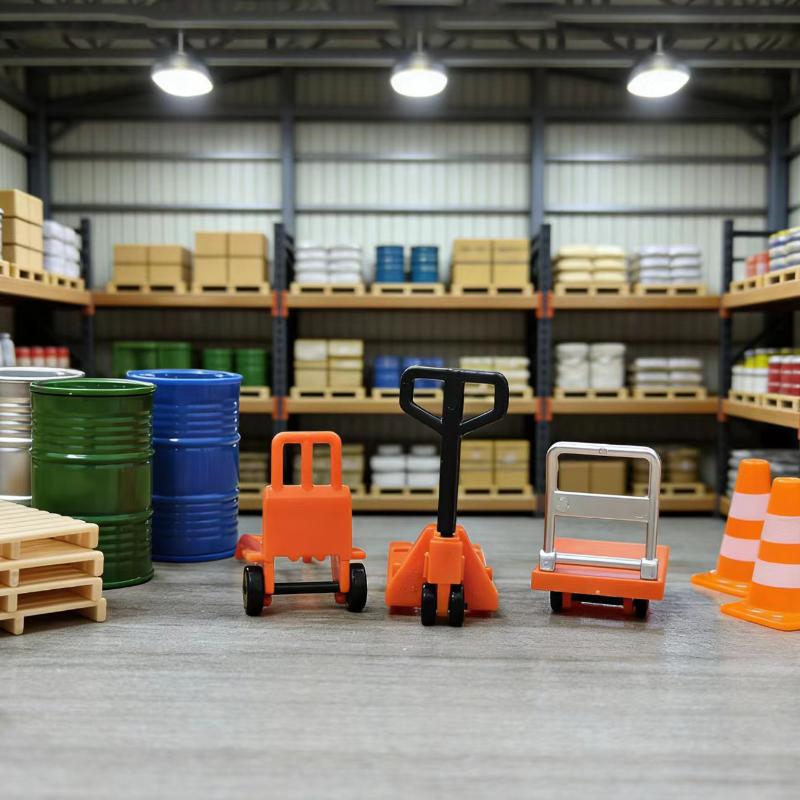 Miniature Warehouse Scene Model Kit Dollhouse Logistics Scene Model Decoration Dolls House Micro Scene Construction Props