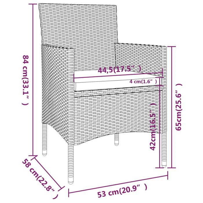 VidaXL Salon de Jardin 5 pcs Mobilier de Patio Ensemble de Meubles de Terrasse Moblilier de Jardin Meubles d'Extérieur 3058471