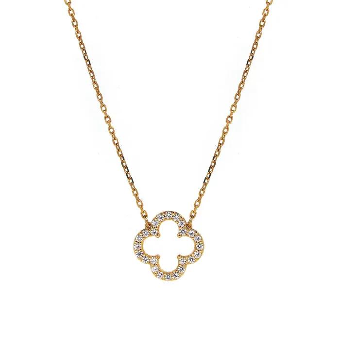 Clover Pendant Cubic Necklace (Silver 925) SHNE0001