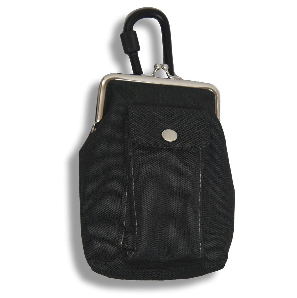 Kawasumi Manufacturing Multifunctional Work Attachment with Belt Loop and Black Pouch, 2-Way Carabiner, WK-11BK,