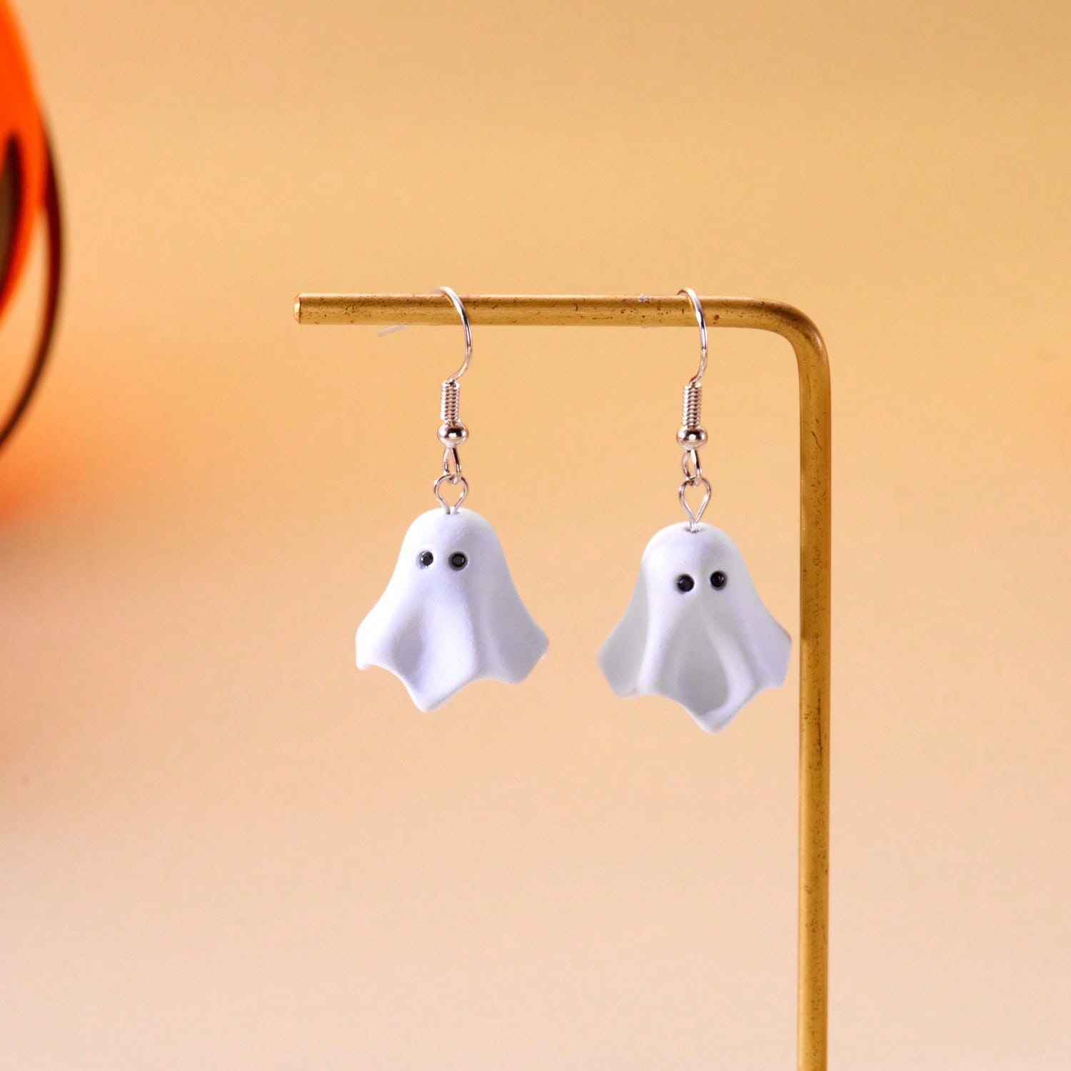 

1 Pair Ghost Cartoon Earrings, Cute Ghost Earrings For Halloween Party 1 pair белый
