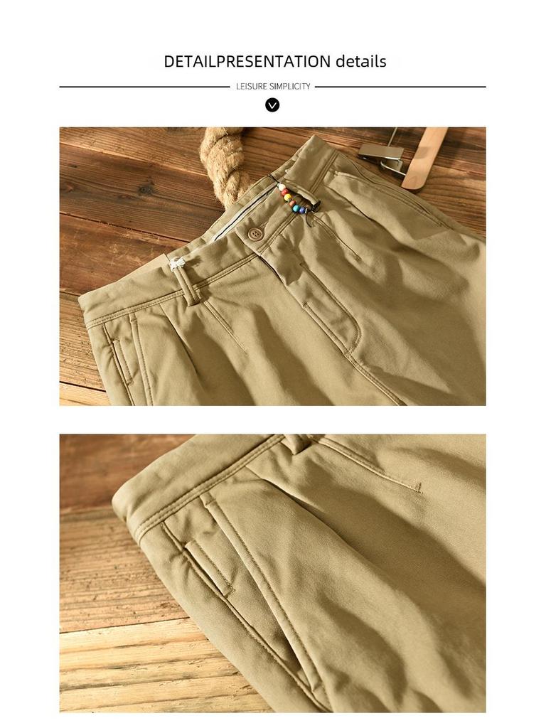 Z338 Męskie Bawełniane Ciepłe Kombinezony Casualowe Plus Aksamit - Edycja Jesienno-Zimowa