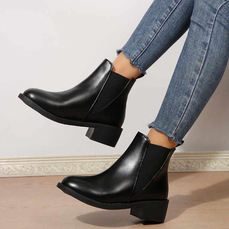 2025 High Quality Ladies Shoes Ankle Women's Boots Fashion Round Toe Office and Career New Sewing Best Seller Shoes for Women
