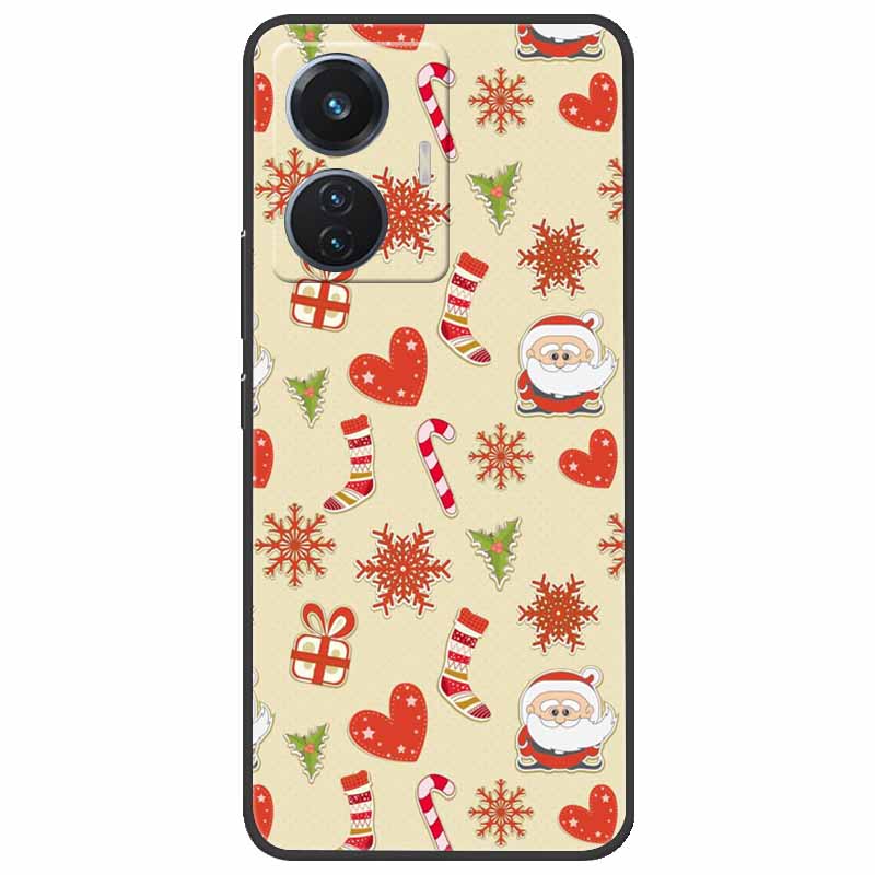Christmas Case For Vivo T1 44W Soft Silicone Back Cover for Vivo T1 4G Snapdragon 680 Phone Case Cartoon V2153 VivoT1 4G Funda