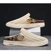 New Half-slippers Men's Summer Outer Wear Mesh Hollowed-out Men's Lazy Pedal Beach Heel-less Cloth Slippers Men