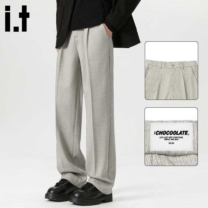 CHOCOOLATEit Men's Loose Straight-Leg Casual Trousers