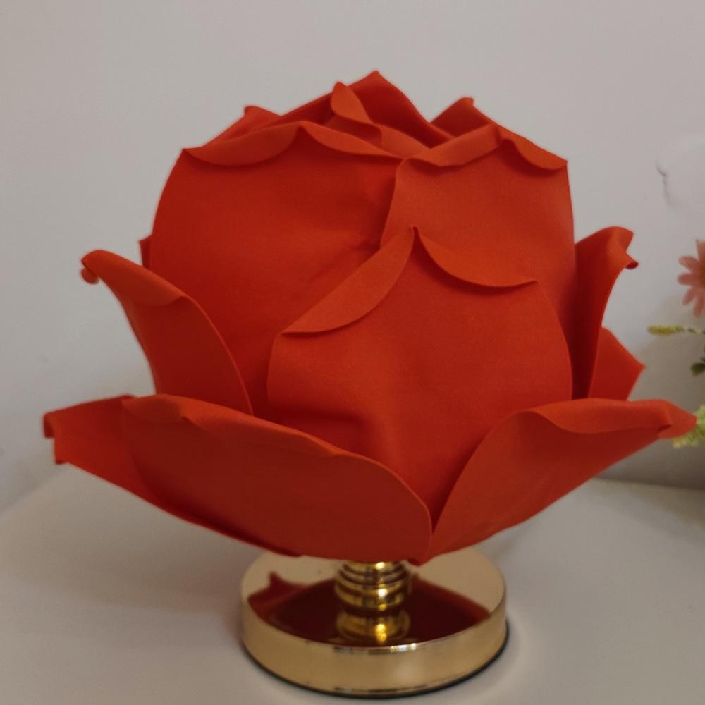 

Rose Desk Lamp Novelty Light Decorative Girls Bedroom Lotus Mood Lamps Small Atmosphere Lights with Shade Rooms Decorations EU Plug червоний