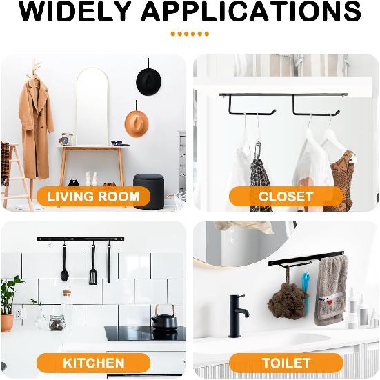 Hat Rack for Baseball Caps (2-Pack), Stainless Steel Hat Organizer for Baseball Caps, Multi-Purpose Hooks for Wall, Strong Adhesive/Wall Drilled