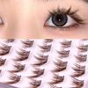 Single Cluster False Eyelashes Brown Segmented Eyelashes Fox Lashes  DIY Eyelash Extension