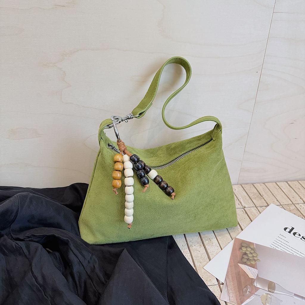 2026  South Korea Dgdaemun INS Underarm Bag Suede Fashi Simple Bags Versatile Trendy Single Shoulder Pillow Bag