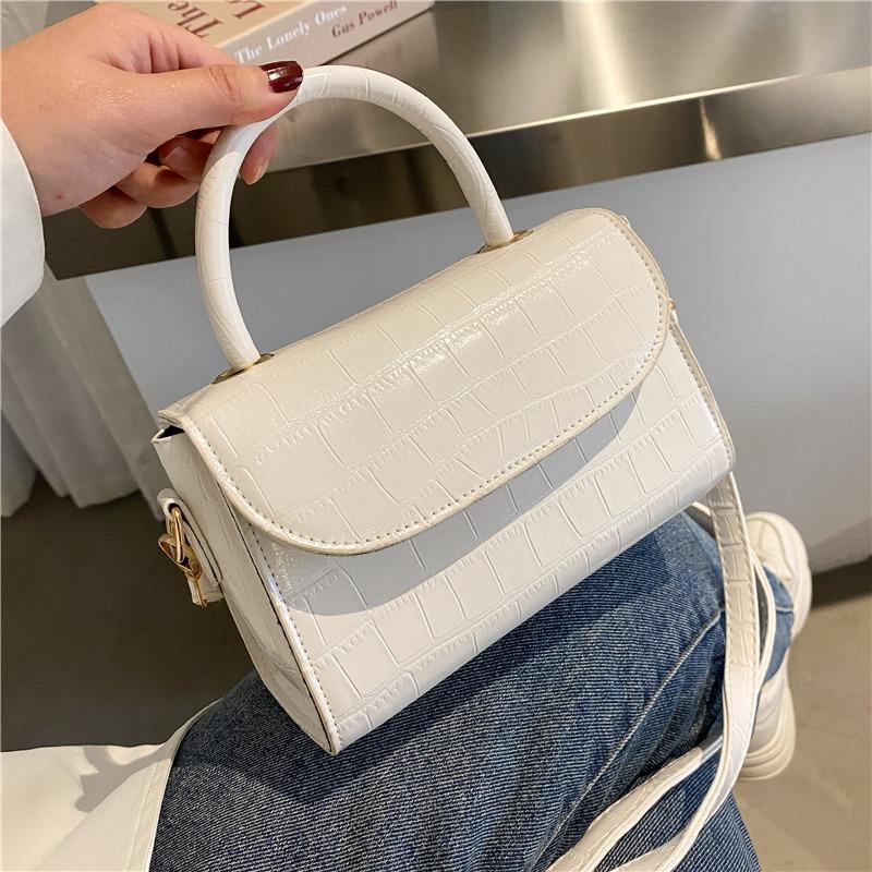 Geantă de crocodil cu textură Rețea pentru femei Tendință roșie Versiune coreeană a tot Geantă de mână cu un singur umăr.