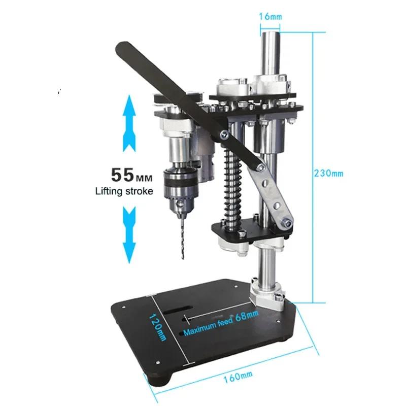 Hjem Liten Micro Benk Drill Desktop Mini Bærbar Bracket Desktop 220v AC Precision Gjør-det-selv Variabel Speed ​​Drilling Machine