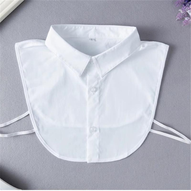 Women Fashion Solid Colour Black White Vertical Small Flip Collar Detachable Versatile Shirt Jumper Jumper Fashion False Collar