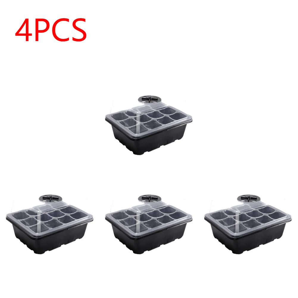 Seed Tray 12 Holes Cell Propagator Growth Thickening Seedling Start Growth Tray with Humidity Dome  For Greenhouse Plants