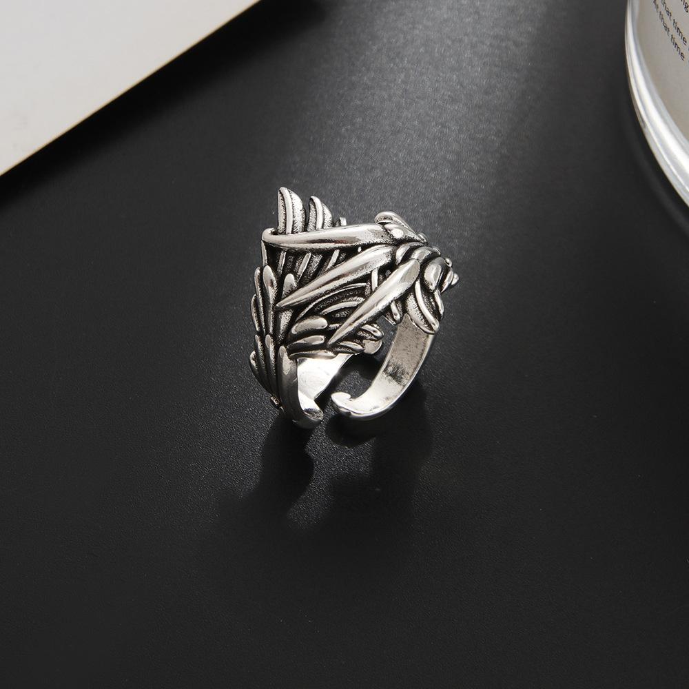 Retro The Phoenix Wing&Claw Adjustable Open Ring For Men Punk Gothic Edgy Copper  Unisex Vintage Accessories Trendy Gift