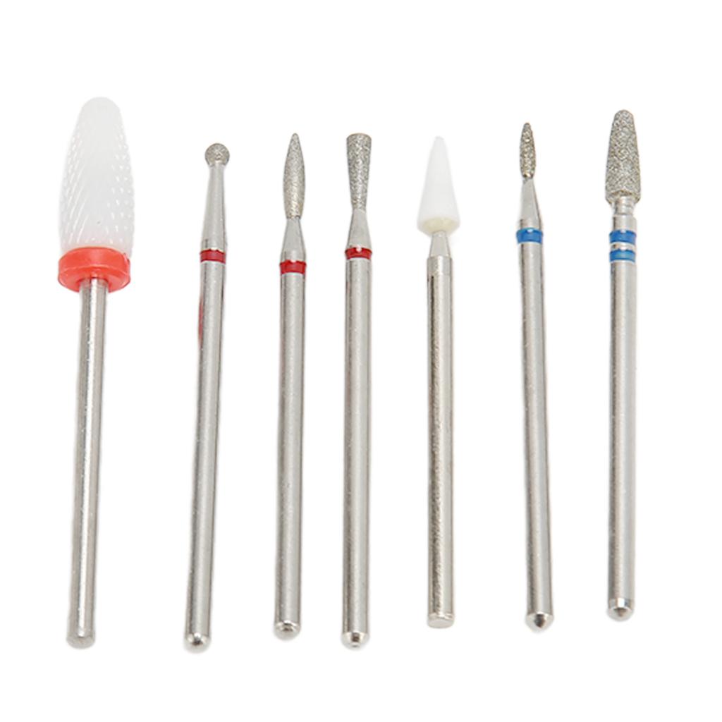 7pcs Portable Nail Drill Bits Professional Nail Drill Kit Manicure Pedicure Polishing Shaping Tools