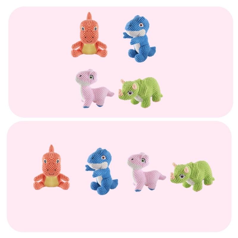 Lovely Dinosaurs Squeaky Dog Chew Toy for Interactively Fun Playing Anxiety Reliefs with Chew Resistant Easyly Washing
