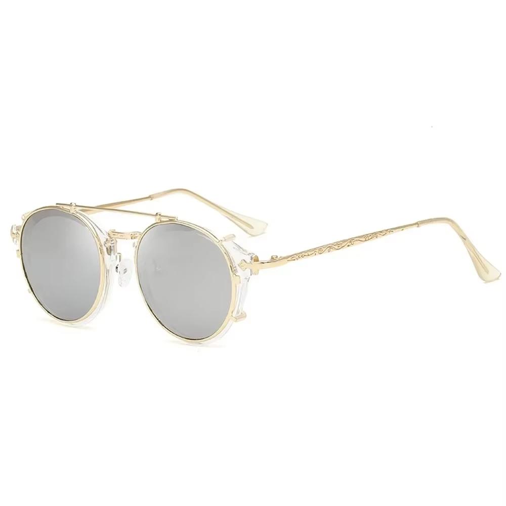 Vintage Round Sunglasses for Men and Women – Classic Gothic Style Steampunk Sun Glasses with UV400 Protection