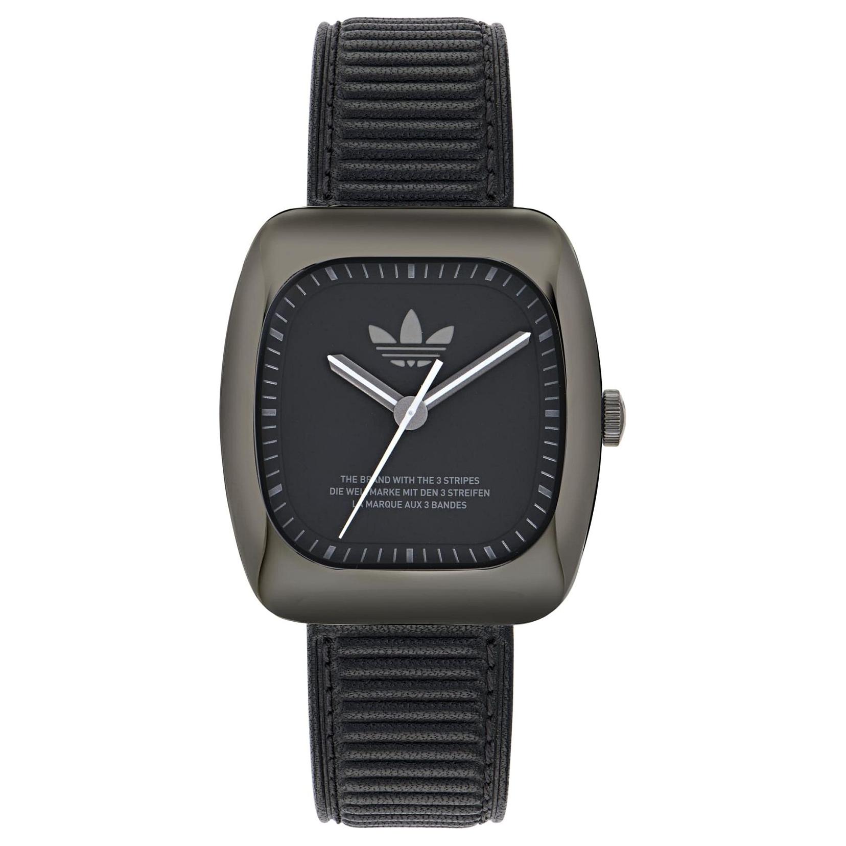 

Adidas Originals Quartz Watch Leather Strap 37Mm Black Dial 50M Water Resistant Unisex watches AOSY24527 Black Dial