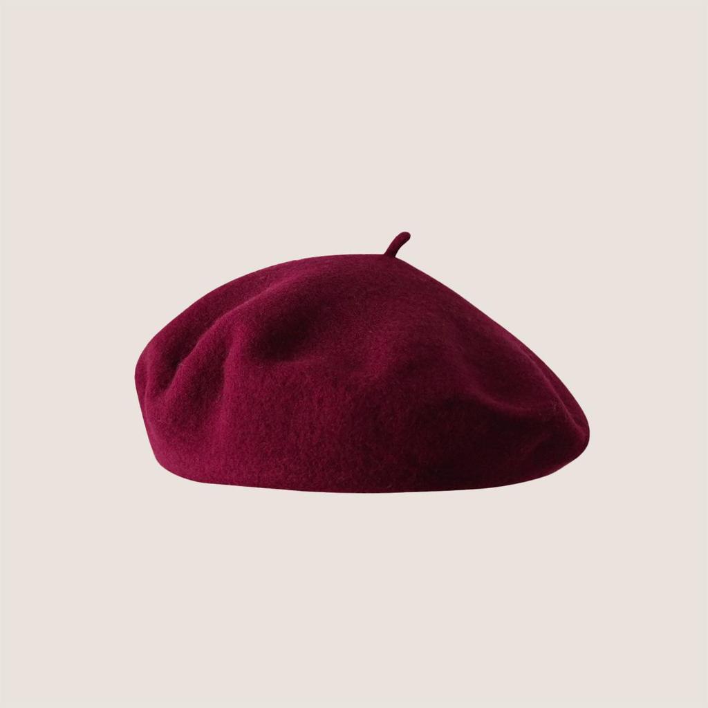 Vintage Wool French Beret for Women Solid Fashion Simple Casual Beret Solid Classic Breathable Soft Comfortable Hat for Fall Winter